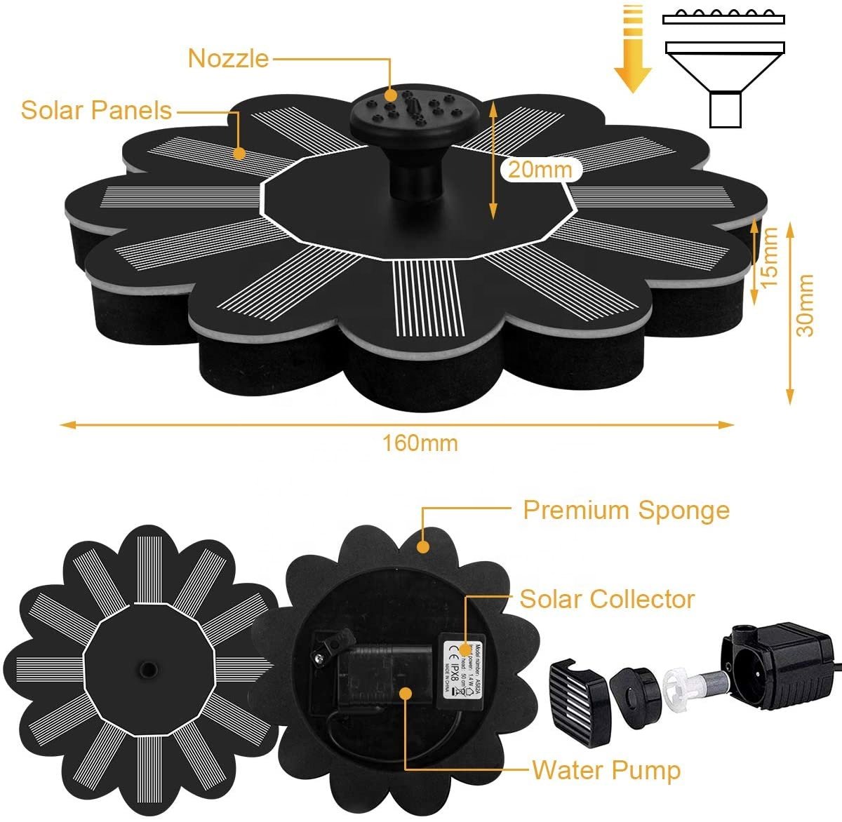 Solar Fountian AS82A