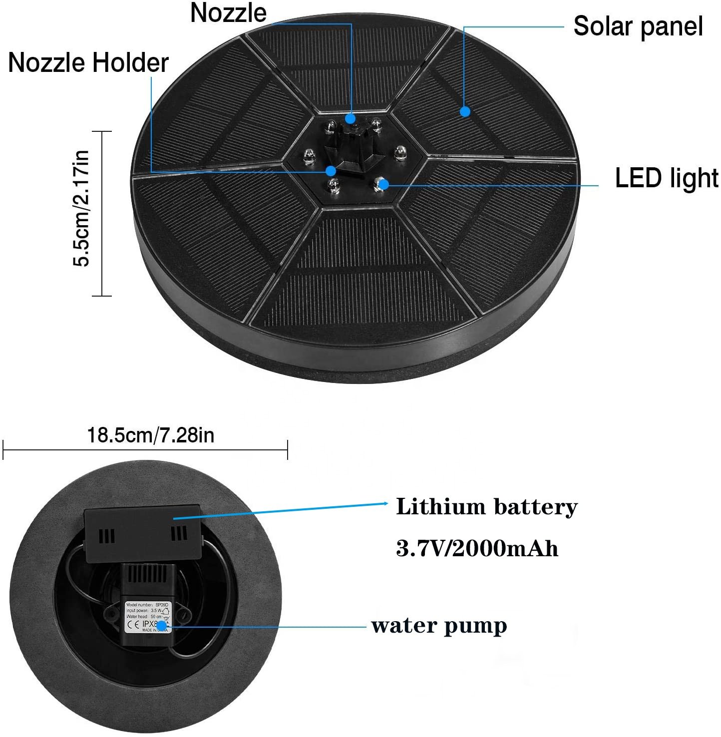 Solar Fountian  with LED SP09D