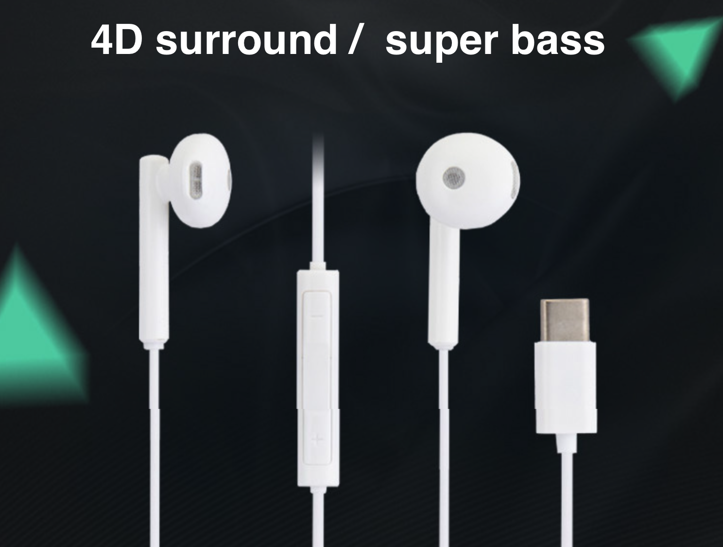 Wired Stereo Earphone Type-C Headphone Jack in Ear Headset Earbuds Sm03