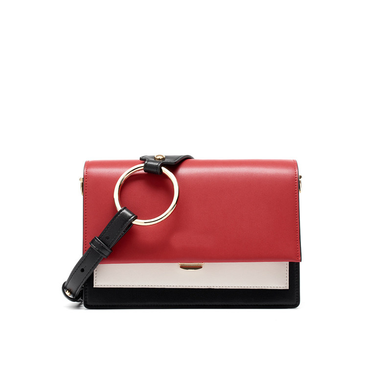 Hit color PU Leather Small Crossbody Bag for Women