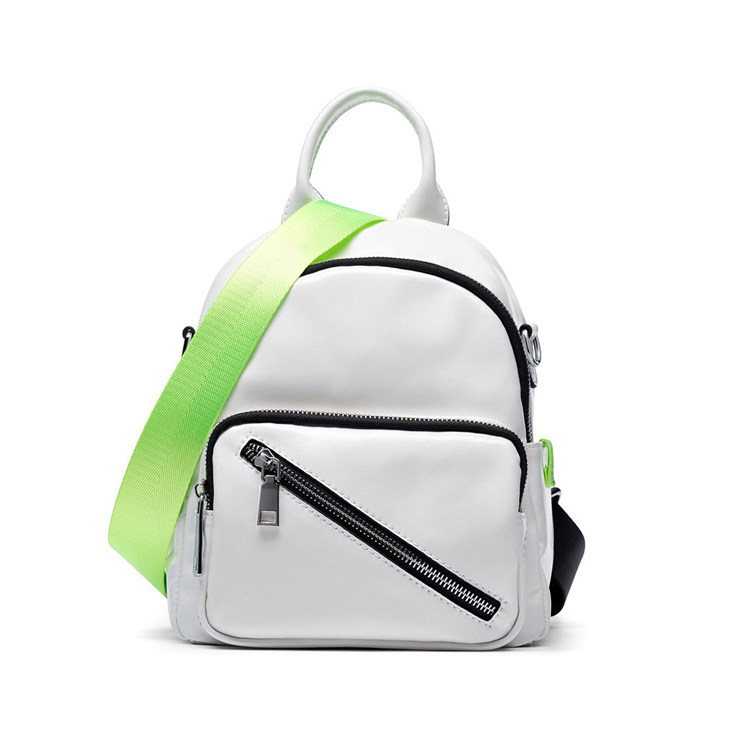 White PU Leather Mini Backpacks