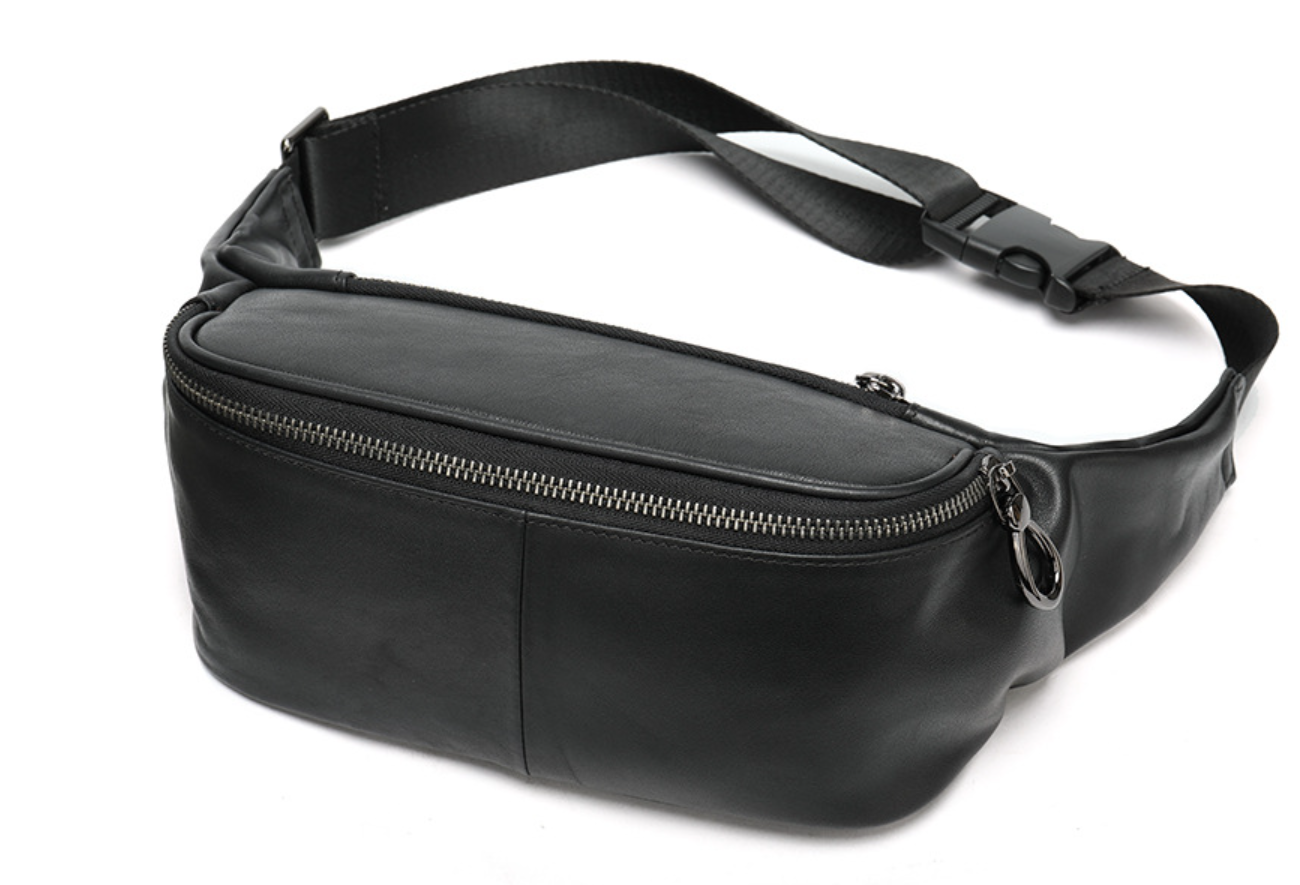 lman Chest bag leather waist bag