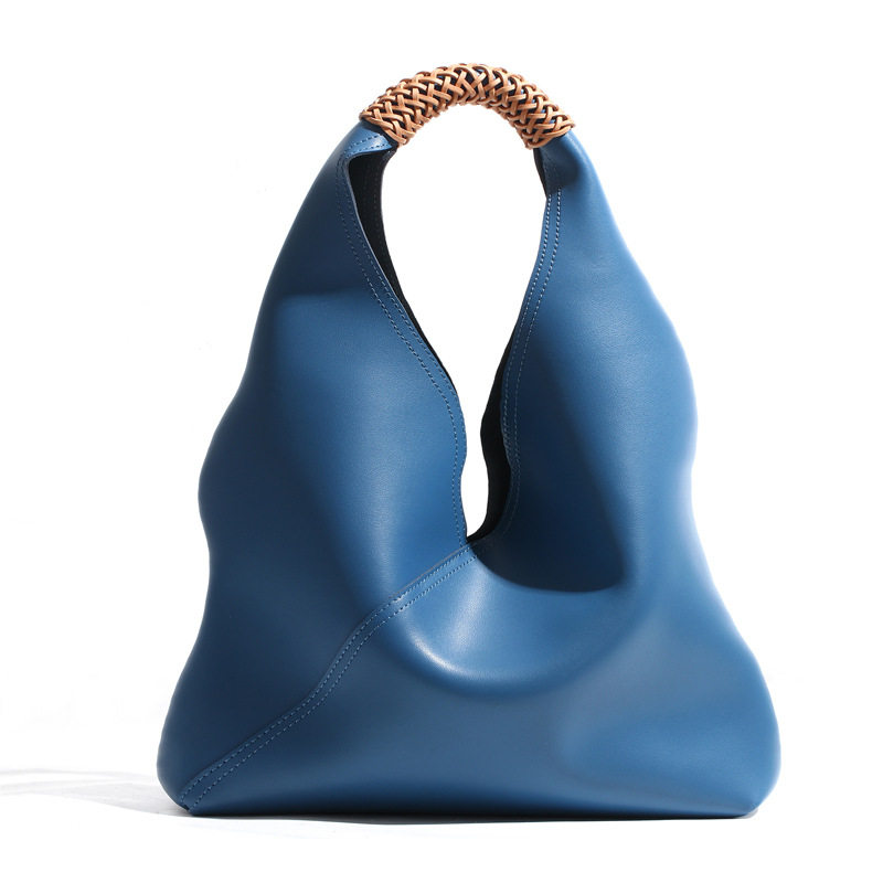 italian blue leather bags hobo bag for women