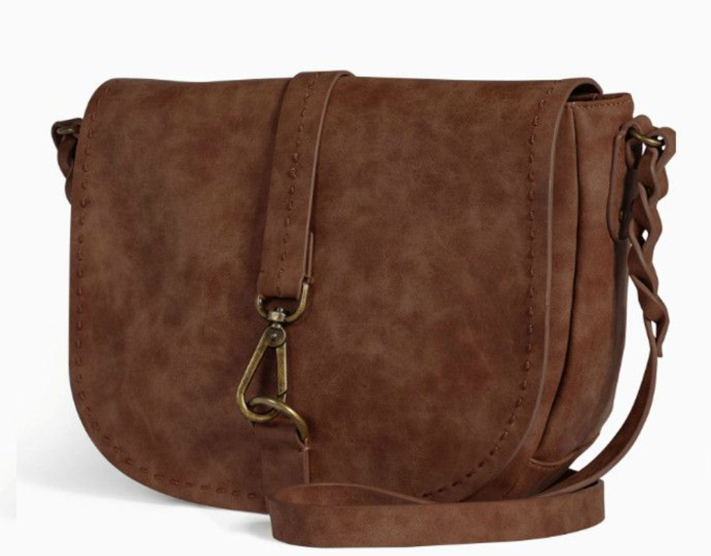 Camel Brown Italian Vintage Leather Cross Body Bags