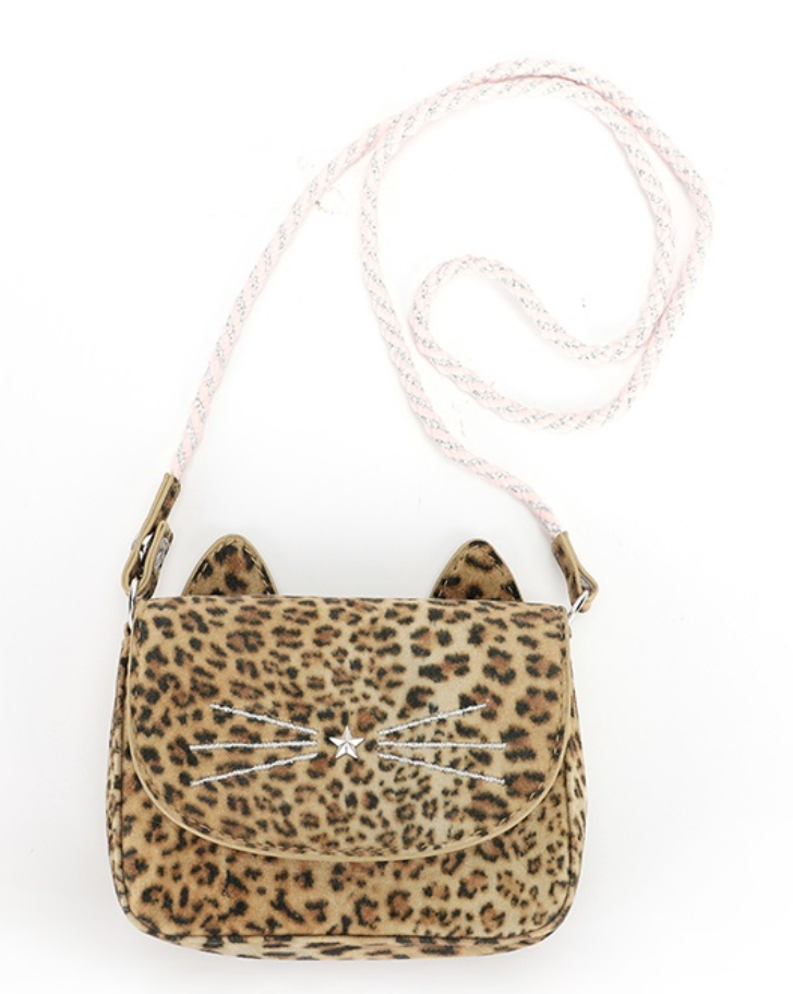 Leopard  print cat shape handbag