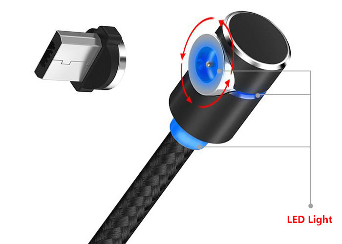90 Degree Magnetic USB Cable 1M Nalon Braided