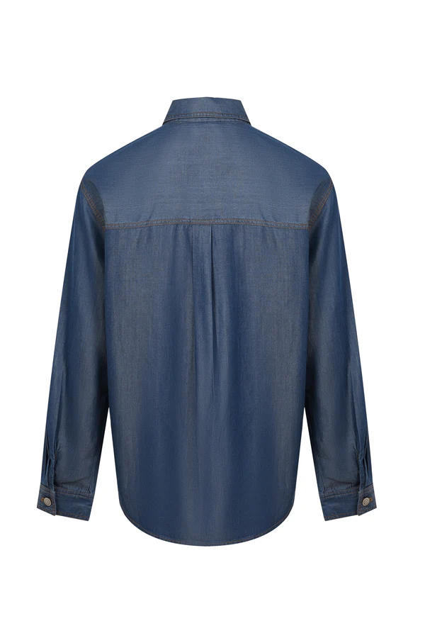 Chambray Denim Button Down Shirt