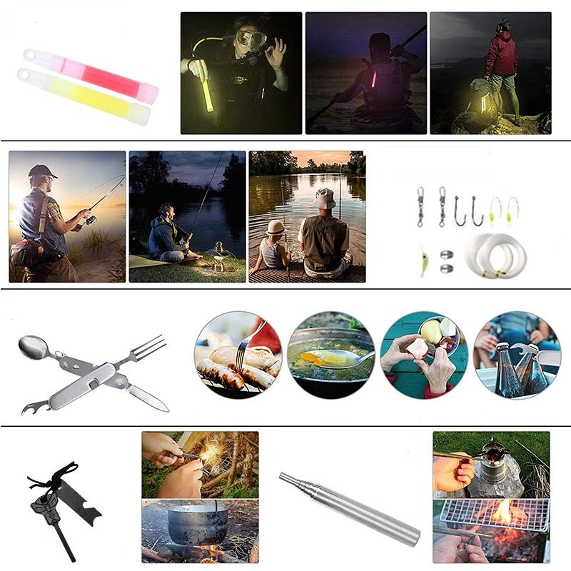 36 Emergency Survival Equipment Kit Sports Tactical Hiking Camping