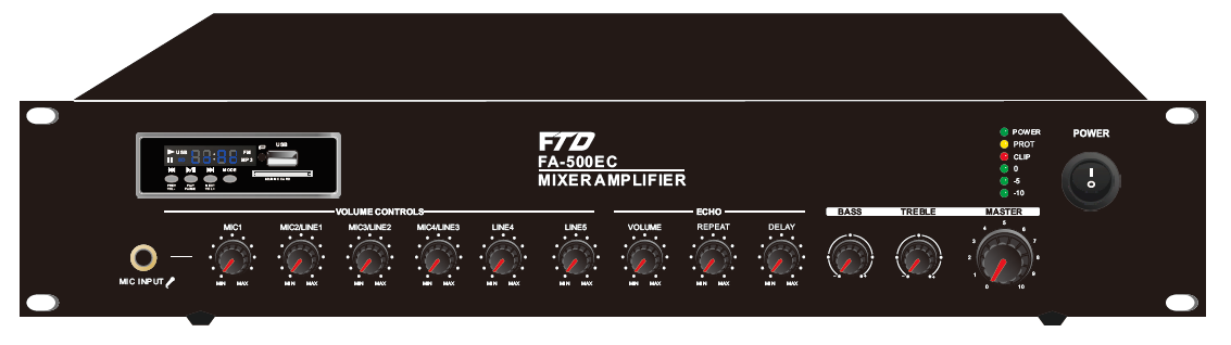 240w Economy Mixer Amplifier with Mp3/FM/SD/Bluetooth/Echo   FA-240EC