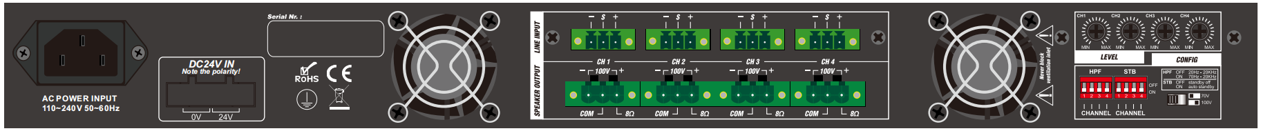 4X240W Class D power amplififer FA-4240D