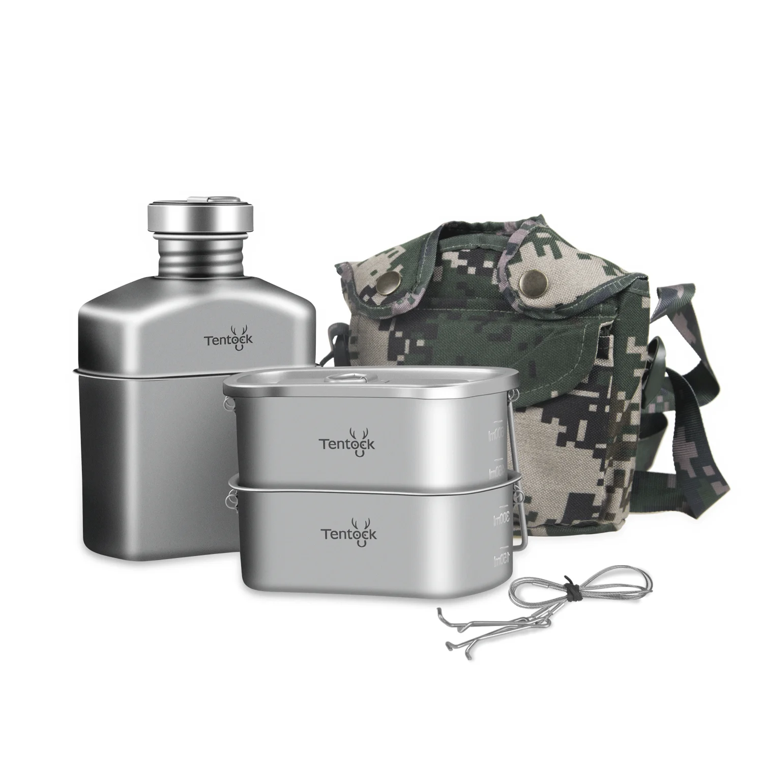 Camping Titanium Canteen Set