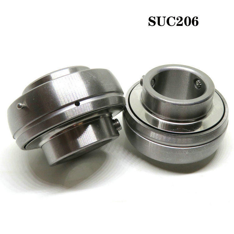 SUC206 Engineering machinery stainless steel set screw locking insert ball bearing 30x62x38.1mm