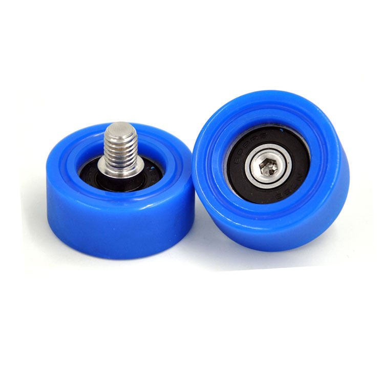 PU60835-15C1L10M8 Blue PU Bearing wheels for Mechanical conveyor belt 608-2RS M8x35x15mm