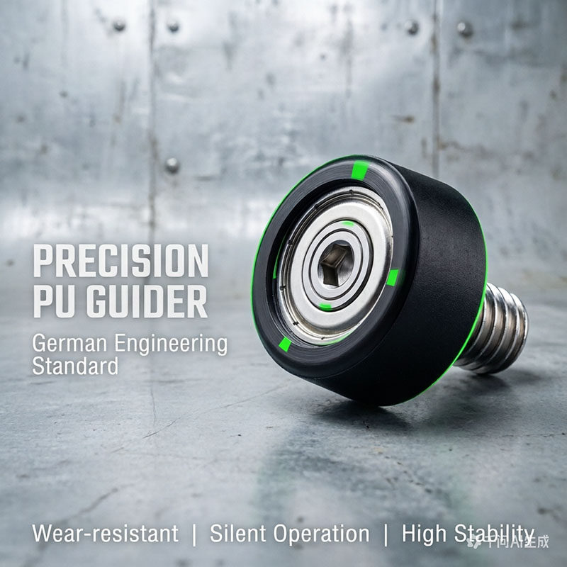 PU69310-5C1L5M4 Polyurethane Bearing Roller with Screw M4x10x5mm Black Small PU Wheels 10mm