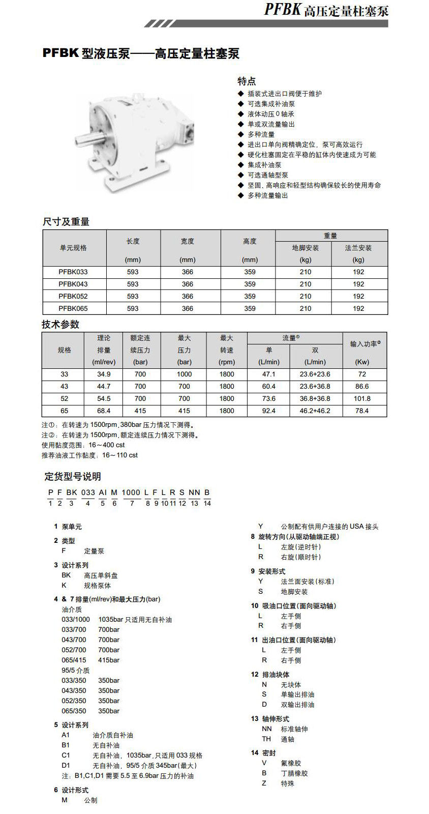 PFBK系列柱塞泵