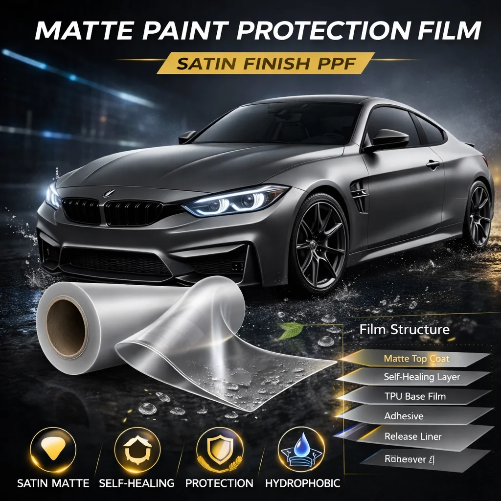 Matte Paint Protection Film (Satin Finish TPU PPF)