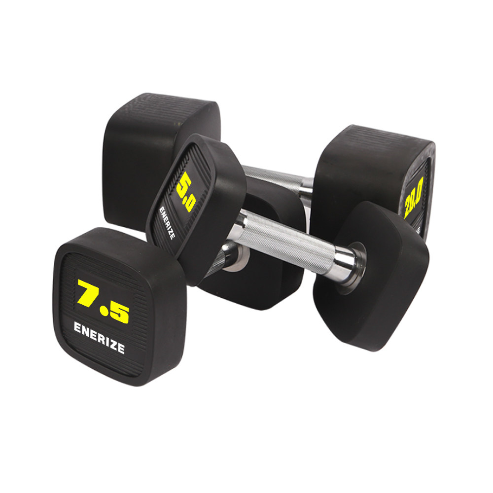 Anti-Rolling Square Head PU Dumbbell