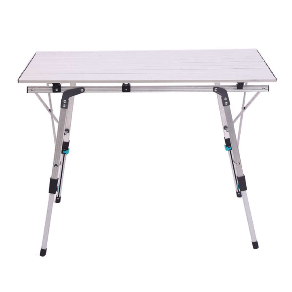 Portable Aluminum Outdoor Folding Table Camp Table Adjustable Height Lightweight for Picnic Cooking Beach