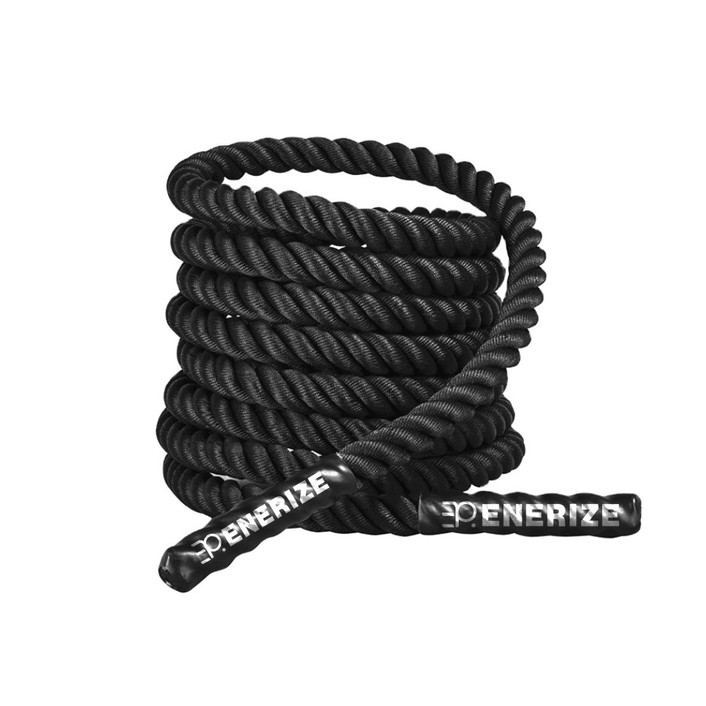 Enerize Power Training Black Nylon Battle Ropes