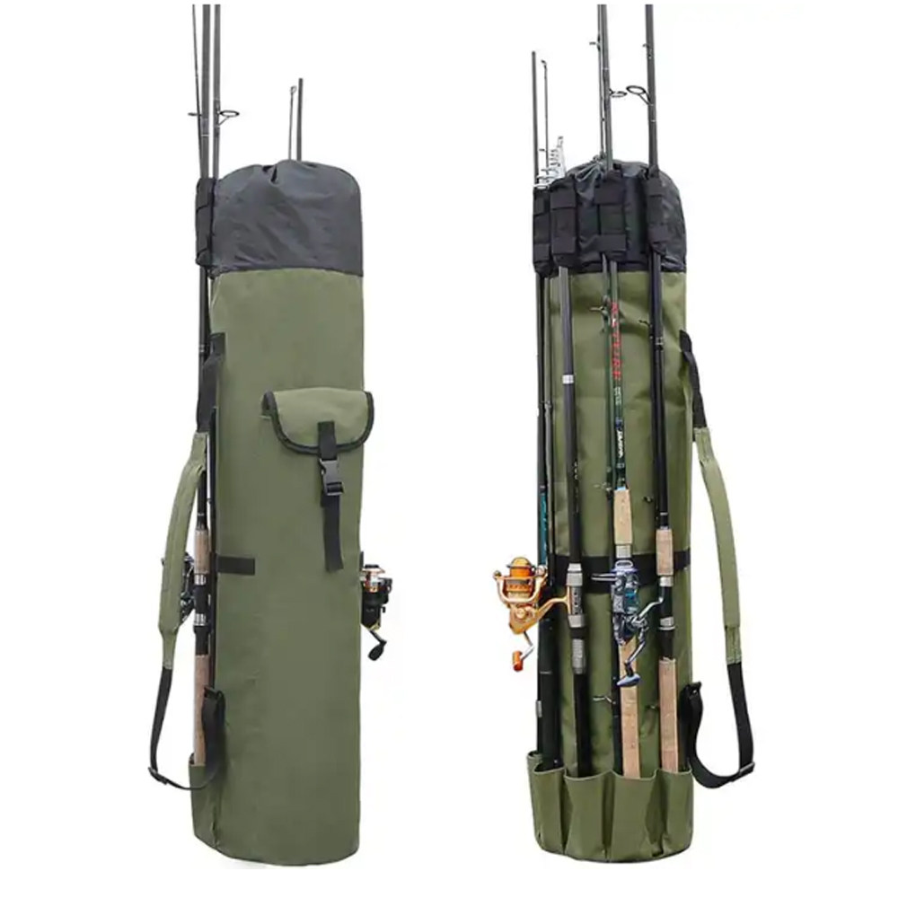 Folding Large Fishing Tackle Carry Case Bag Reel Organizer Portable Fishing Rod Bag