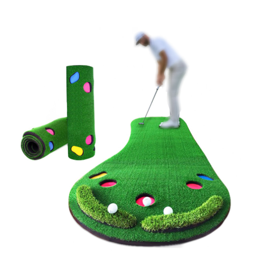 Training Aid Put Cup & Flags Practicing Putt Green Carpet for Children Putting Indoor Outdoor