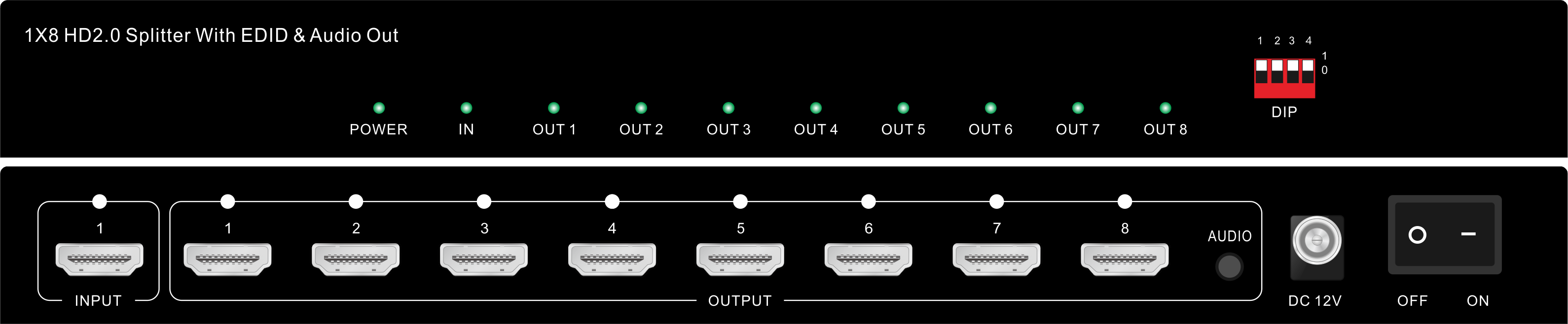 HDMI Splitter 1in 8out  FY-HDMI18