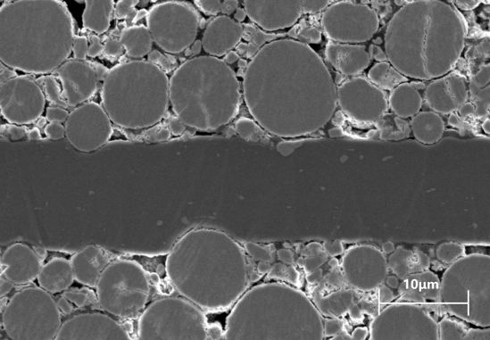 锂电池正极的截面