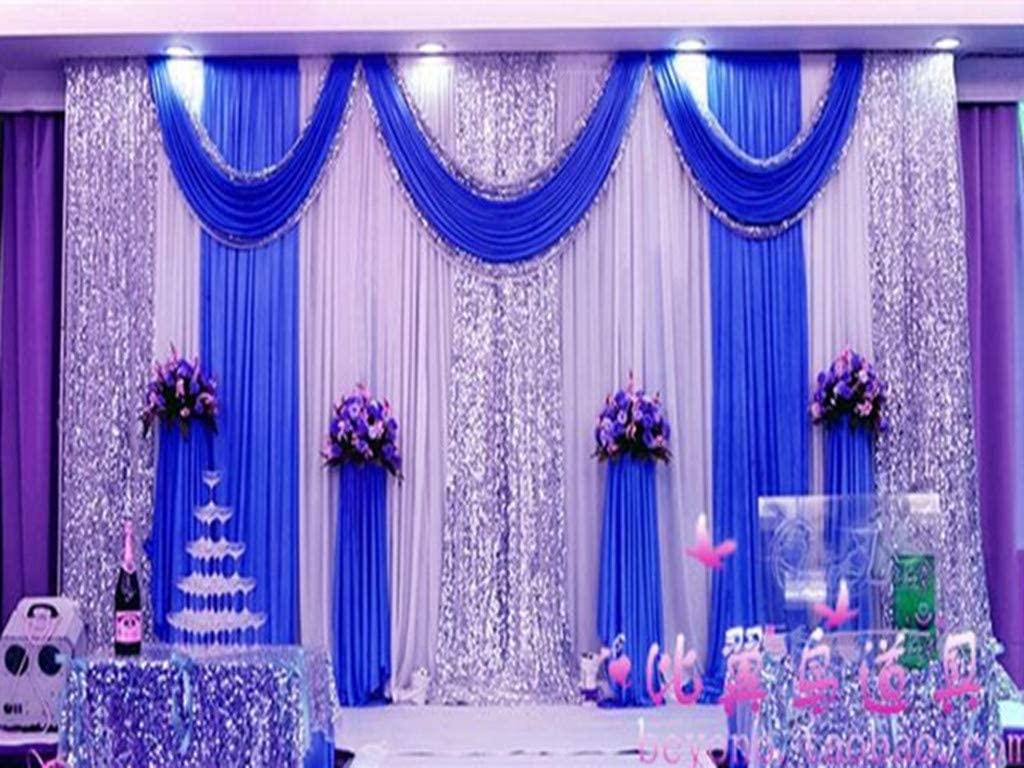 Wedding Stage Decorations Backdrop Party Drapes with Swag Silk Fabric Curtain for Wedding/Birthday/Event (Royal Blue),20x10ft