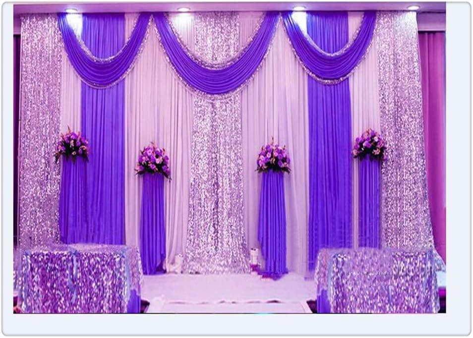 Eyestar Wedding Stage Decorations Backdrop Party Drapes with Swag Silk Fabric Curtain for Wedding/Birthday/Event (Violet),20x10ft