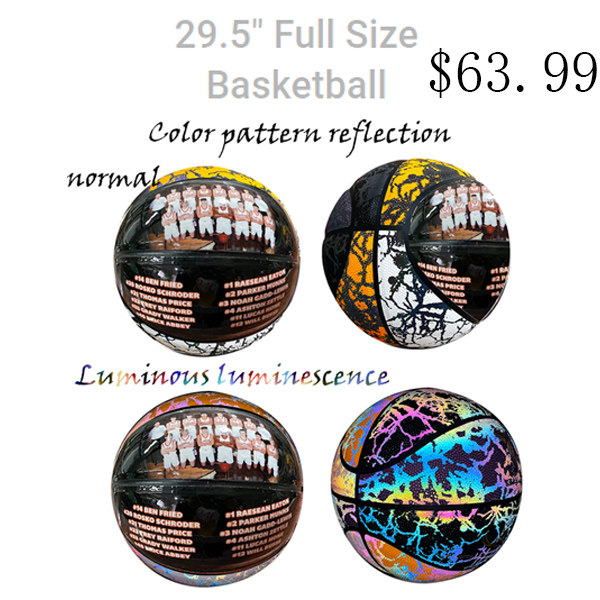 Basketball Large Reflective Yellow and White