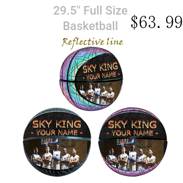 Basketball Large Reflective Black Line