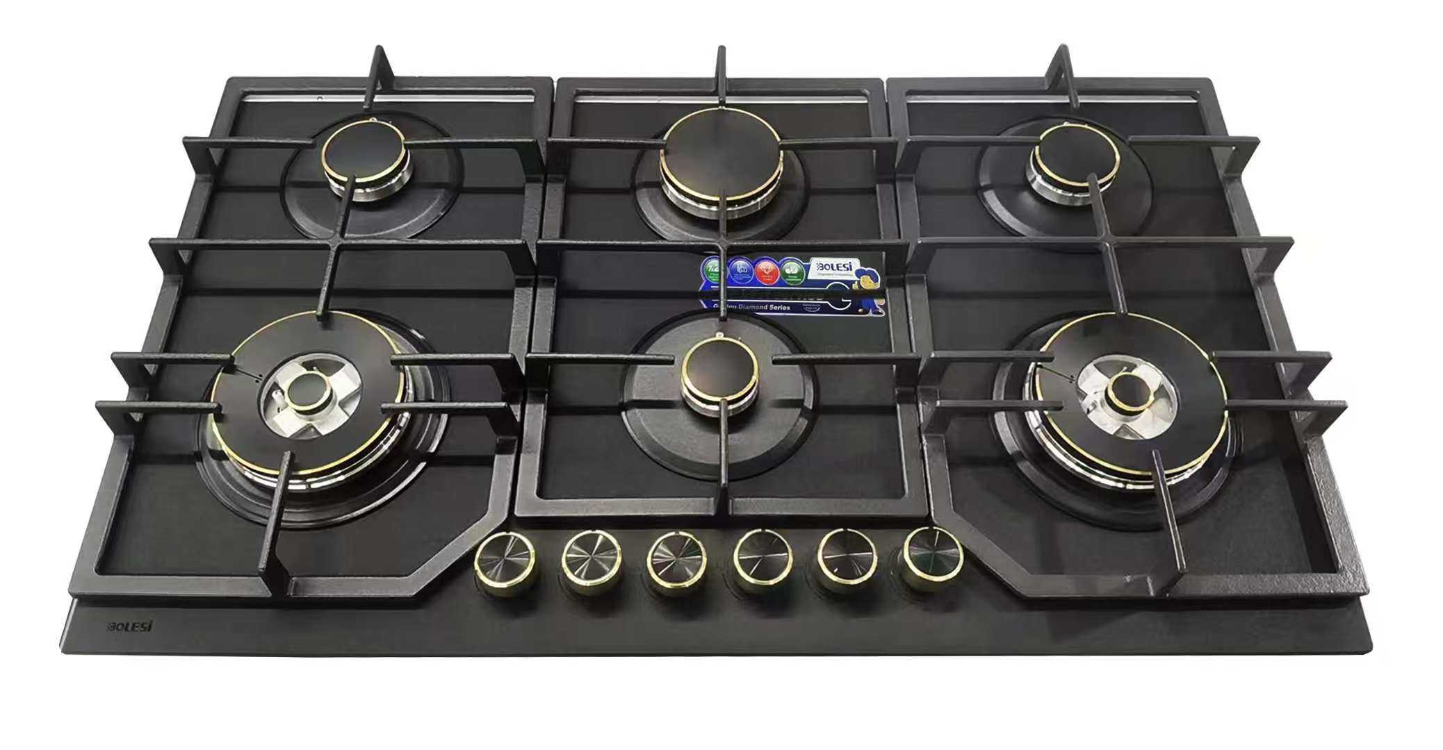 BUILT-IN 6GAS GLASS COOKER HOB