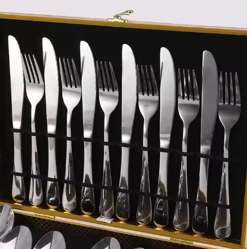 Stainless steel knife and fork set