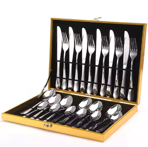 Stainless steel knife and fork set