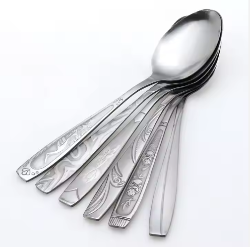Printed stainless steel spoon