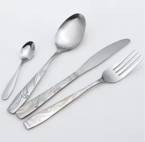 Printed stainless steel spoon set