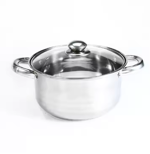 Single piece kitchenware pot with double buckle