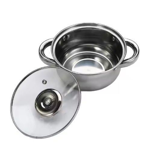 Stainless steel 5-piece kitchen pot Glass cover