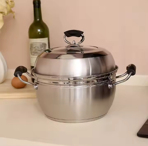 Stainless steel steaming pot
