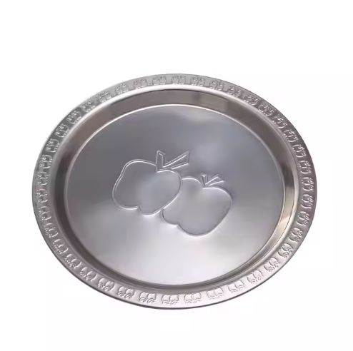 Apple printed stainless steel plate