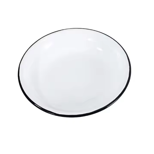 enamel metal steel dish dinner tin round deep rice plate sets