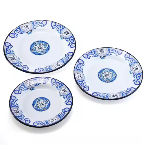 Enamel metal steel dining plate