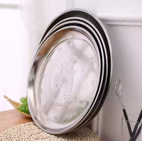 Stainless steel plate grape printed fruit plate