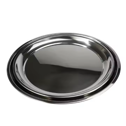Round stainless steel unprinted fruit tray