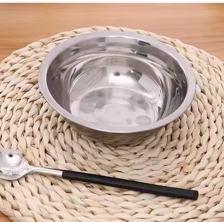 Circular stainless steel plate dining plate