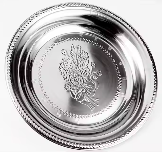 Multi size printed stainless steel dining plate