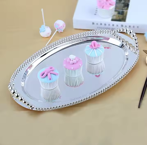 Oval stainless steel printed Dim sum tray