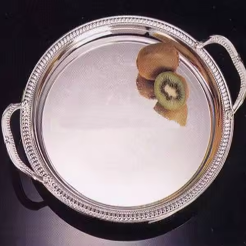 Round stainless steel Dim sum tray with ears