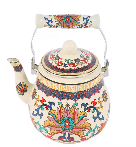 3.5L big size tea pot kitchenware enamel kettle ceramic handle