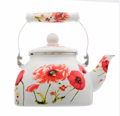 4L enamel tea pot water kettle cast iron enamel coated kettle decorative tea kettles